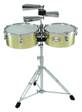Load image into Gallery viewer, Gon Bops Alex Acuna 14/15" Signature Brass Timbales +Free Stand | Worldwide Ship | Authorized Dealer