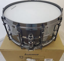 Load image into Gallery viewer, Ludwig Universal Metal 6.5x14" Black Brass Snare Drum Black Nickel Die Cast Hoops Authorized Dealer