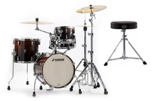Load image into Gallery viewer, Sonor AQ2 Brown Fade Lacquer SAFARI Drum Kit 16x15_13x12_10x7_13x6 Shells +Throne Authorized Dealer