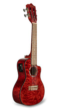 Load image into Gallery viewer, Lanikai Quilted Maple Red Stain Acoustic/Electric Concert Ukulele +Free Case | NEW Authorized Dealer