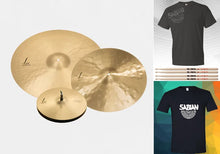 Load image into Gallery viewer, Sabian HHX Legacy Pack: 15" Hats, 19" Crash, 22" Heavy Ride | +Shirt & Sticks | NEW Authorized Dealer