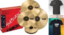 Load image into Gallery viewer, Sabian *Pre-Order* AAX Freq Performance Cymbal Pack: 14" Hats/16" & 18" Crash/21" Ride +Shirt & Sticks Special Order | Dealer