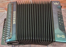 Load image into Gallery viewer, Hohner Corona C-II Redesigned Green/Gold GCF Sol Button Accordion Made in Germany Authorized Dealer