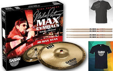 Load image into Gallery viewer, Sabian Mike Portnoy Set 12" Max Stax China Kang & 14" Max Stax Crash Natural/Traditional +Shirt/Stix