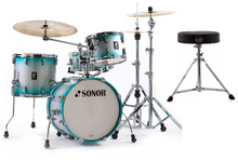 Load image into Gallery viewer, Sonor *Pre-Order* AQ2 Aqua Silver Burst Lacquer BOP 18x14 14x13 12x8 14x6 Drum Shells +Throne Special Order Authorized Dealer