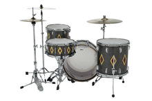 Load image into Gallery viewer, Ludwig 110th Anniversary Charcoal Diamond Flash Legacy 3pc Drum Set Mahogany Kit 14x22, 16x16, 9x13