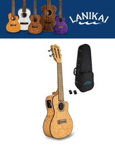 Load image into Gallery viewer, Lanikai Quilted Maple Natural Stain Electric Concert Cutaway Ukulele +FREE Case | Authorized Dealer