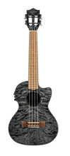 Load image into Gallery viewer, Lanikai Quilted Maple Black Acoustic Electric Cutaway Tenor Ukulele | Free Case | Authorized Dealer