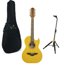 Load image into Gallery viewer, H Jimenez El Estandar Acoustic/Electric Gold Sparkle Bajo Quinto +GigBag & Stand Authorized Dealer