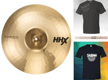 Load image into Gallery viewer, Sabian HHX 16" Evolution Crash Brilliant Finish Cymbal + TShirt & VF Sticks Bundle Authorized Dealer