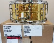 Load image into Gallery viewer, Ludwig 6.5x14" Hammered Brass Hammered Kit Snare Drum with Tube Lugs LB422BKT Made in the USA NEW Authorized Dealer