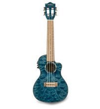 Load image into Gallery viewer, Lanikai Quilted Maple Blue Stain Concert Acoustic/Electric Concert Ukulele +Case | Authorized Dealer