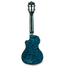 Load image into Gallery viewer, Lanikai Quilted Maple Blue Stain Concert Acoustic/Electric Concert Ukulele +Case | Authorized Dealer