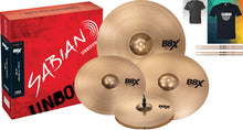 Load image into Gallery viewer, Sabian B8X Performance Plus Set: 14 Hats/16+18 Thin Crash/20 Ride +Sticks, Shirt | Authorized Dealer