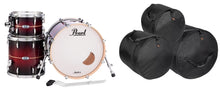 Load image into Gallery viewer, Pearl Masters Complete Natural Banded Redburst 20x14_12x8_14x14 Shell Pack Drums +Bags | Auth Dealer