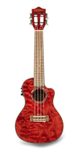 Load image into Gallery viewer, Lanikai Quilted Maple Red Stain Acoustic/Electric Concert Ukulele +Free Case | NEW Authorized Dealer