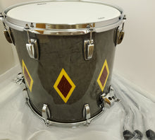 Load image into Gallery viewer, Ludwig 110th Anniversary Charcoal Diamond Flash Legacy 3pc Drum Set Mahogany Kit 14x22, 16x16, 9x13