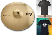 Load image into Gallery viewer, Sabian HHX 18" Evolution Crash Brilliant Finish Cymbal + TShirt & VF Sticks Bundle Authorized Dealer