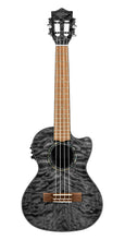 Load image into Gallery viewer, Lanikai Quilted Maple Black Acoustic Electric Cutaway Tenor Ukulele | Free Case | Authorized Dealer