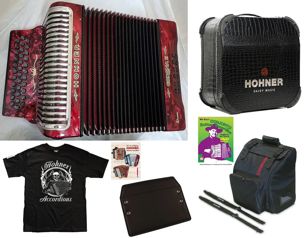 Hohner Xtreme GCF/Sol Red Rojo Acordeon Accordion +Case, Bag, Straps, Backpad, DVD Authorized Dealer