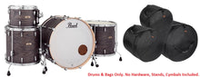 Load image into Gallery viewer, Pearl Session Studio Select Black Satin Ash Lacquer 24x14&quot;, 13x9&quot;, 16x16&quot; Drums Shells &amp; Bags Dealer

