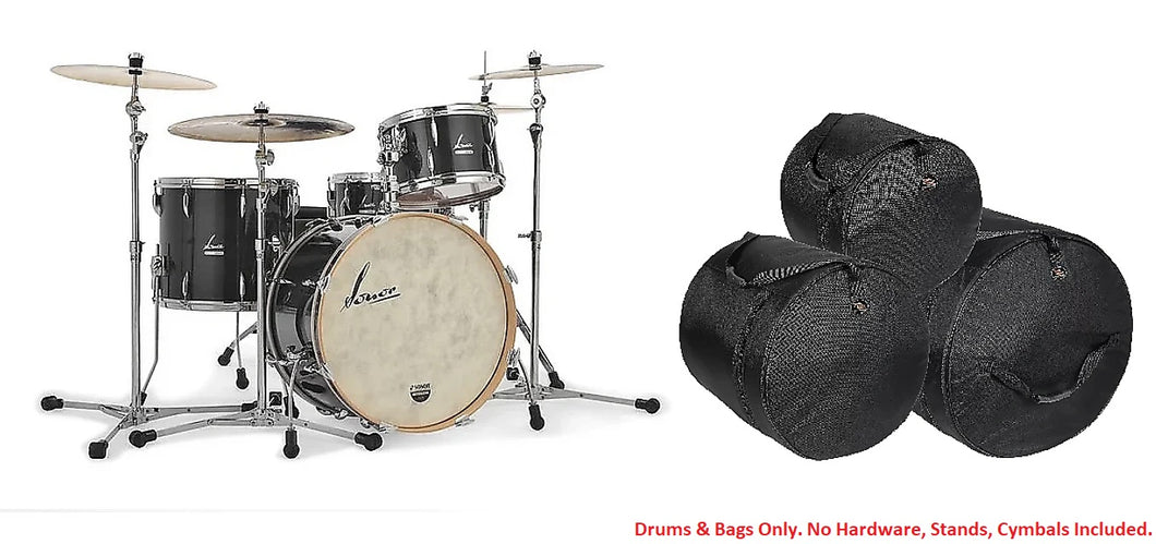 Sonor Vintage Black Slate 22x14, 13x8, 16x14 No Mount Drum Kit | 3pc Shell Pack +Free Bags Shell Pack NEW Authorized Dealer