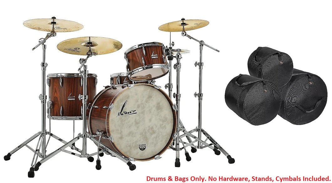 Sonor Vintage Series Rosewood Semi Gloss 20x14_12x8_14x12 Drums +Bags No Mount Shell Pack | Authorized Dealer