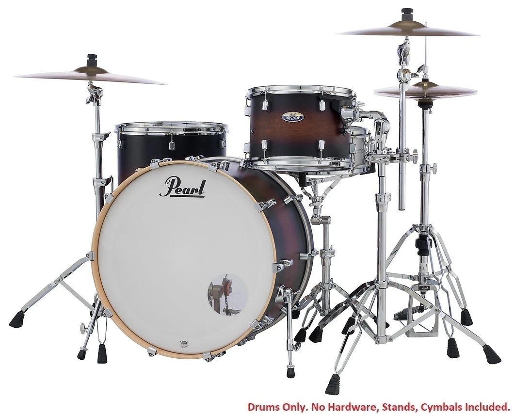Pearl Decade Maple Satin Brown Burst Drums 24x14/13x9/16x16 3pc Shell Pack  Drumset NEW Auth Dealer