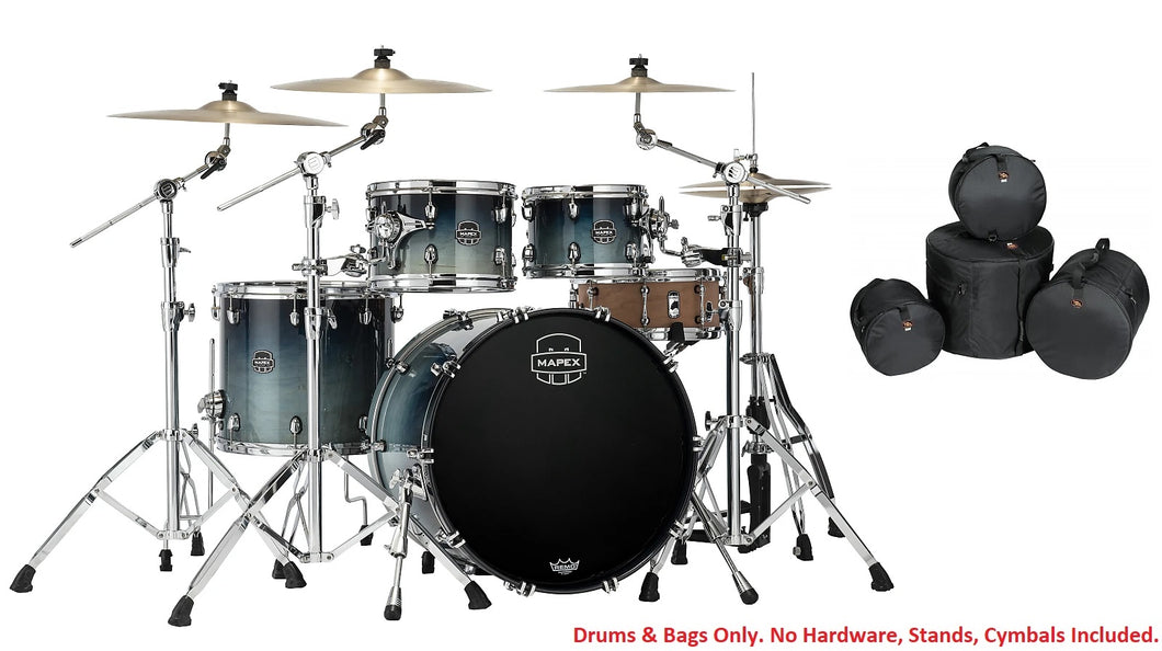 Mapex Saturn Teal Blue Fade 4pc Rock Drum Set 22x18/10x7/12x8/16x14 | +Free Bags | Authorized Dealer