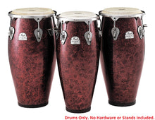 Load image into Gallery viewer, Pearl Primero Pro 4pc Fiberglass Quinto Congas Tumba Drums Set Wine Red Marble 10&quot;,11&quot;,11.75&quot;,12.5&quot;
