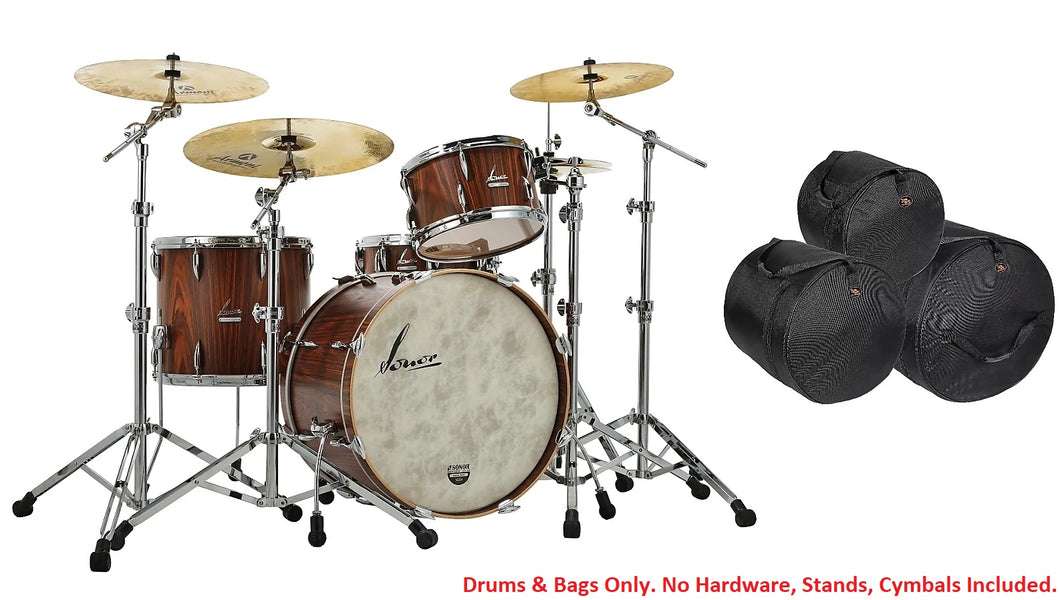 Sonor Vintage Series Rosewood Semi Gloss 20x14_12x8_14x12 w/Mount Drums Shell Pack +Bags | Authorized Dealer