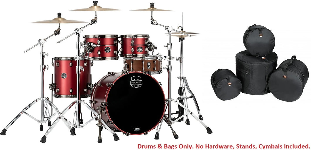 Mapex Saturn Evolution Hybrid Fusion Birch Tuscan Red Lacquer 4pc Drums +Bags 20x16,10x7,12x8,14x14
