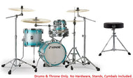 Sonor AQ2 Aqua Silver Lacquer MARTINI 14x13_13x12_8x7_12x5 Drum Shell Pack +Throne Authorized Dealer