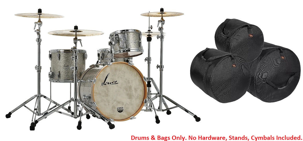 Sonor Vintage Series Vintage Silver Glitter 20x14_12x8_14x12 Drums +Free Bags Shell Pack NEW No Mount Authorized Dealer
