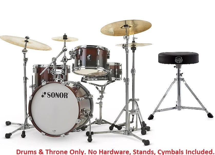 Sonor AQ2 Brown Fade Lacquer BOP 18x14_14x13_12x8_14x6 Drums Shell Pack +Throne | Authorized Dealer