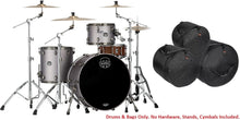 Load image into Gallery viewer, Mapex Saturn Evolution Hybrid Gun Metal Grey Lacquer Powerhouse Rock Drum Kit BAGS 24x14,13x9,16x16
