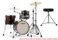 Sonor *Pre-Order* AQ2 Brown Fade Lacquer SAFARI Drum Kit 16x15_13x12_10x7_13x6 Shells +Throne | NEW | Special Order | Authorized Dealer