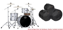 Load image into Gallery viewer, Mapex Saturn Evolution Hybrid Iridium Silver Lacquer Powerhouse Rock Drum Kit +BAGS 24x14,13x9,16x16
