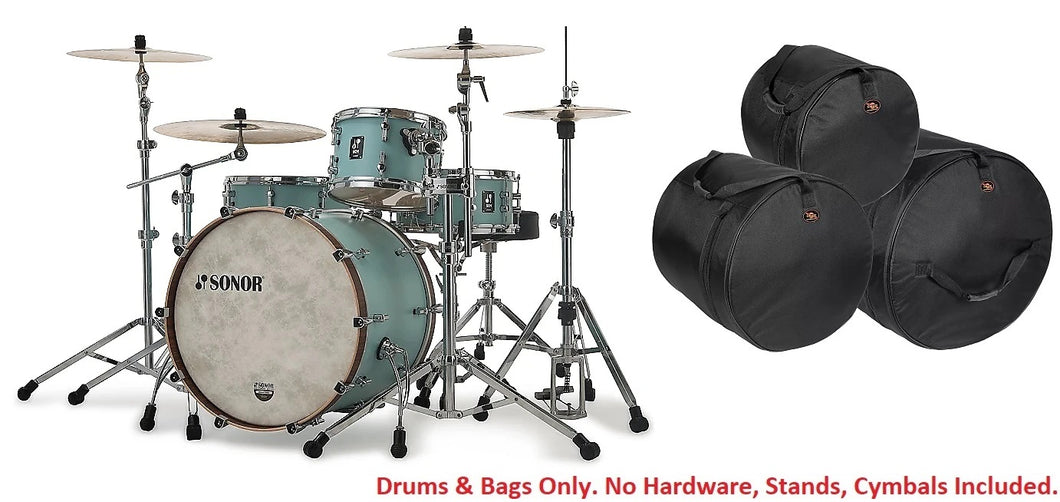 Sonor SQ1 Cruiser Blue 22x17/12x8/16x15 Shell Pack Drums Matching Hoops +Bags! NEW Authorized Dealer