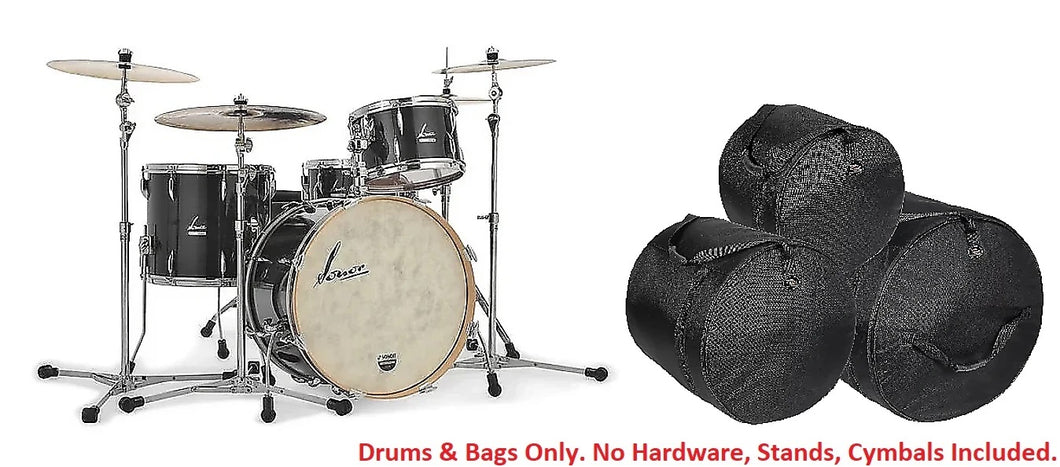 Sonor Vintage Black Slate 3pc 22x14, 13x8, 16x14 w/Mount Drums +Free Bags Shell Pack NEW Authorized Dealer