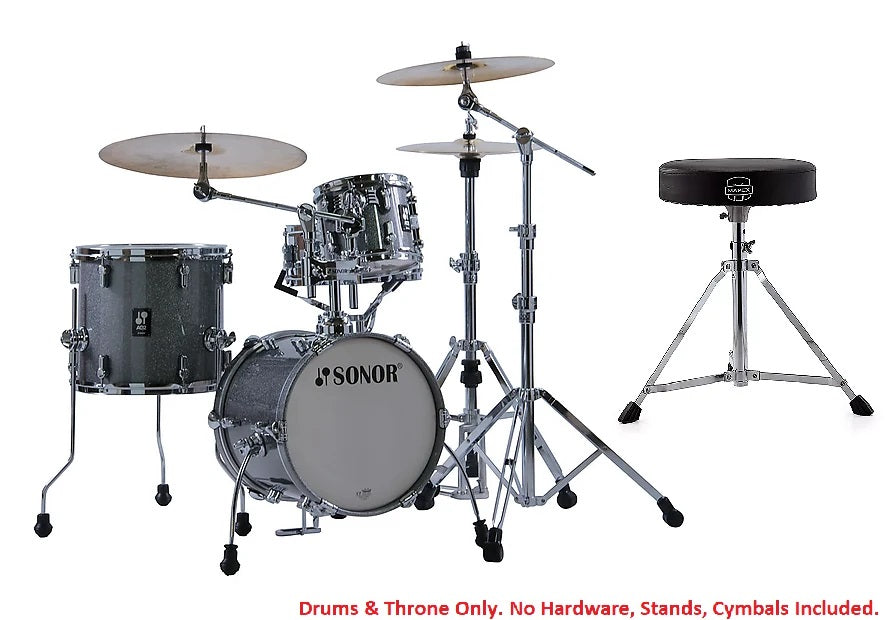Sonor AQ2 Titanium Quartz Lacquer MARTINI 14x13, 13x12, 8x7, 12x5 Drums +Throne | Authorized Dealer