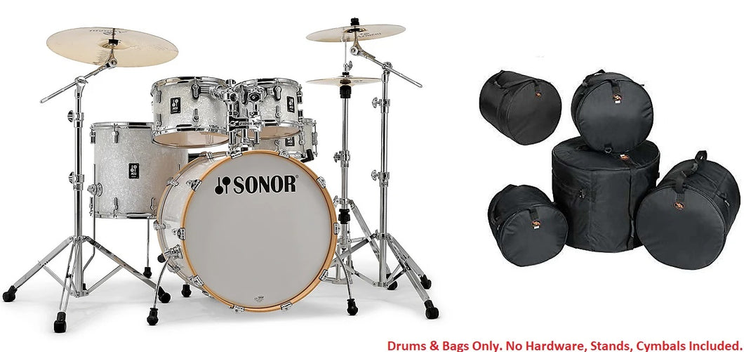 Sonor AQ2 White Marine Pearl STAGE 22x17_16x15_12x8_10x7_14x6 Kit Shell Pack +Bags Authorized Dealer