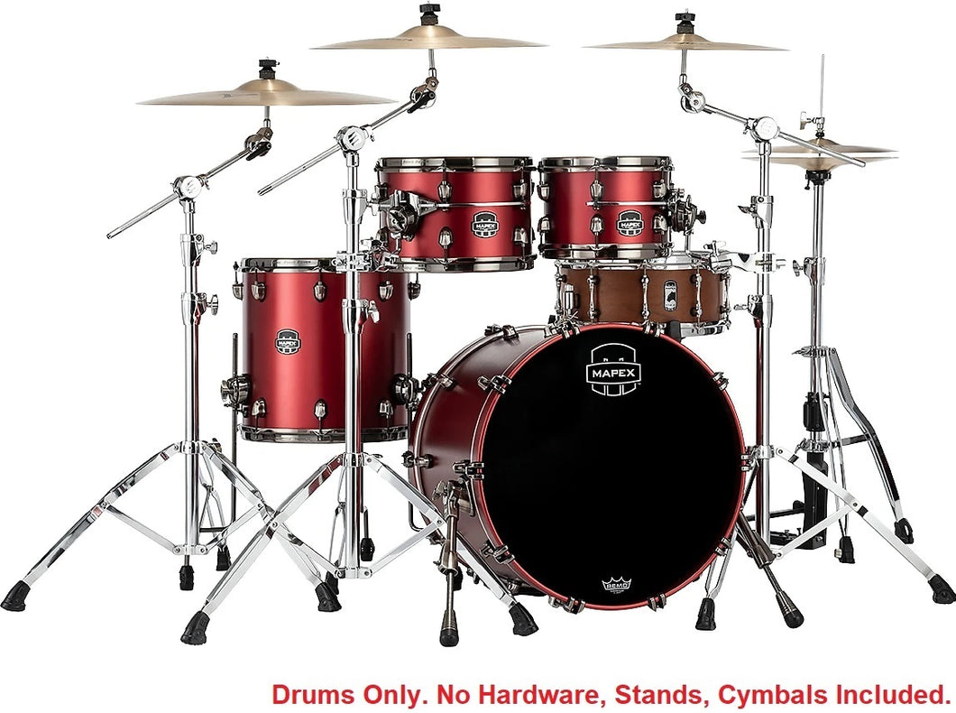 Mapex Saturn Evolution Hybrid Fusion Birch Tuscan Red Lacquer 4pc Drums 20x16,10x7,12x8,14x14 Shell Pack Authorized Dealer