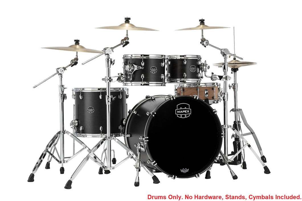 Mapex Saturn Satin Black Rock Fast Drum Set 22x18/10x7/12x8/16x14 4pc Shell Pack Authorized Dealer