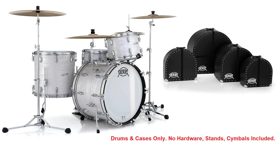 Pearl President Series White Oyster Phenolic Drums & Cases 22x14 13x9 16x16 14x5.5 Authorized Dealer