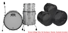 Load image into Gallery viewer, Pearl President Series Deluxe 24x14, 13x9, 16x16 #450 Silver Sparkle Wrap Kit Drums Shell Pack +Bags | Custom Listing | Authorized Dealer
