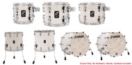Sonor *Pre-Order* SQ1 *Discontinued/NEW* CUSTOM Satin Pure White Matte Lacquer 22x17, 22x17, 8x7, 10x7, 12x8, 16x15, 18x17 Birch Drums Shell Pack | Special Order | Authorized Dealer