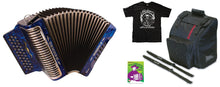 Load image into Gallery viewer, Hohner Xtreme Corona II Blue Azul GCF/Sol Accordion +Bag/Straps/Shirt/DVD Authorized Dealer
