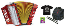 Load image into Gallery viewer, Hohner Corona II Classic GCF Red Rojo Accordion Acordeon +Bag/Straps/Shirt/DVD Dealer
