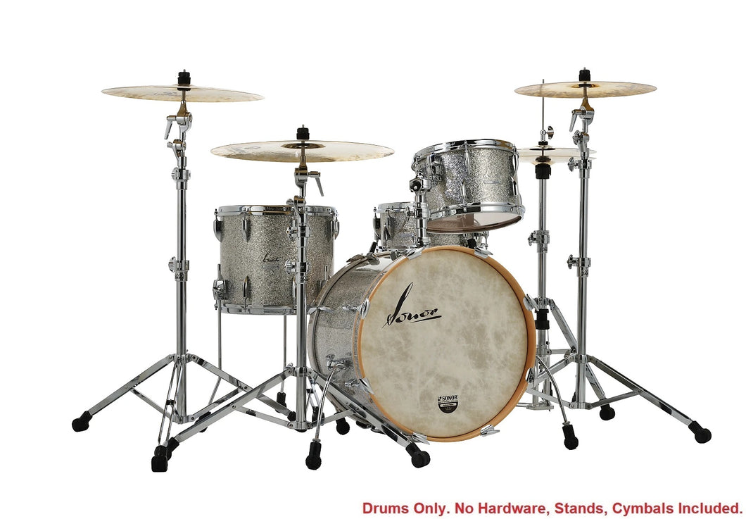 Sonor Vintage Series Vintage Silver Glitter Bass Drum w/Mount 20x14_12x8_14x12 Drums Shell Pack NEW Authorized Dealer